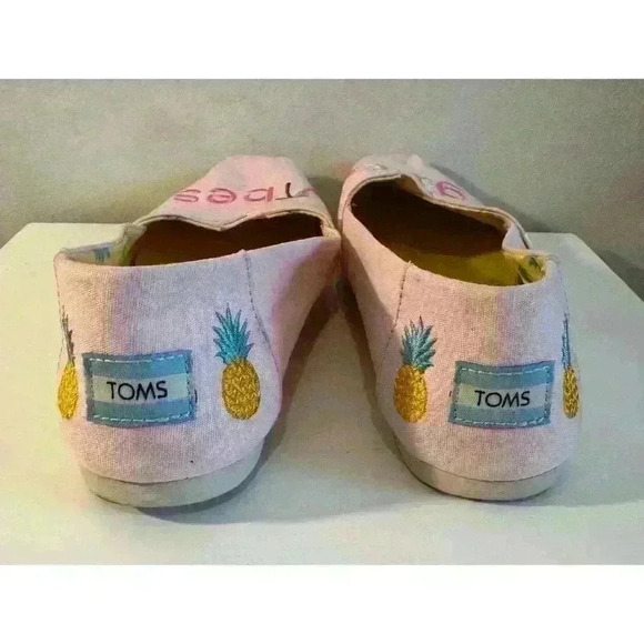 Tom’s Shoes - Toms Women's Alpargata Canvas Good Vibes Embroidered Light Pink Flats Size 6M